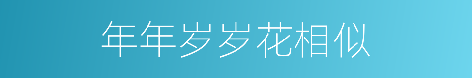 年年岁岁花相似的同义词