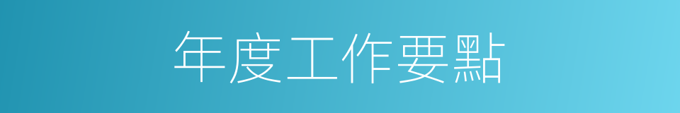 年度工作要點的同義詞