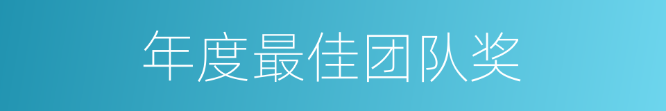 年度最佳团队奖的同义词