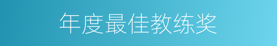 年度最佳教练奖的同义词