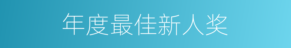 年度最佳新人奖的同义词