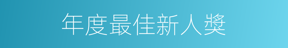 年度最佳新人獎的同義詞