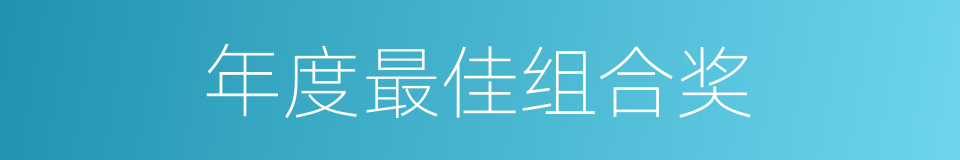 年度最佳组合奖的同义词