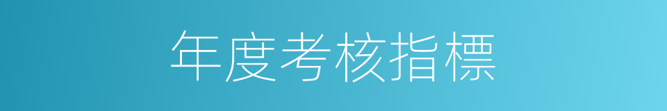 年度考核指標的同義詞