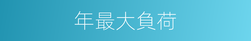 年最大負荷的同義詞