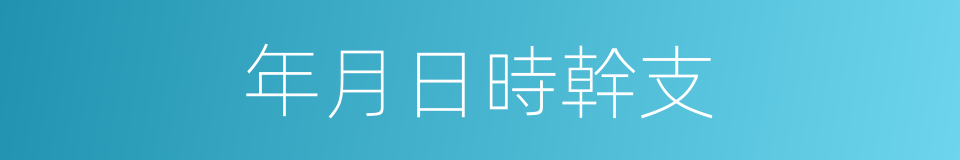 年月日時幹支的同義詞