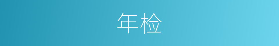 年检的意思
