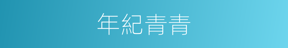 年紀青青的同義詞