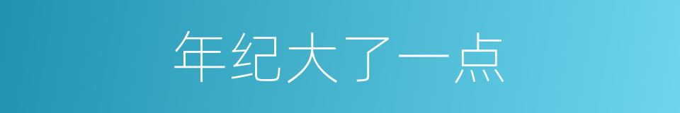 年纪大了一点的同义词