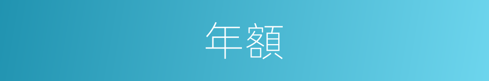 年額的意思