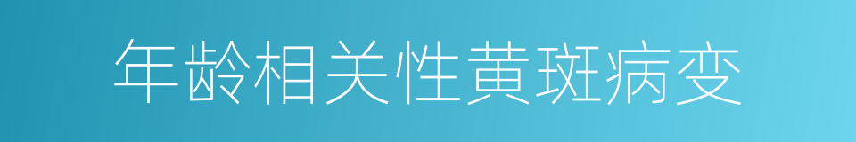 年龄相关性黄斑病变的同义词