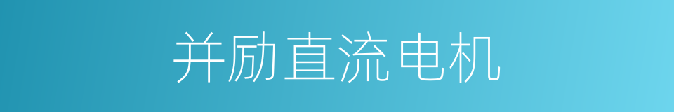 并励直流电机的同义词