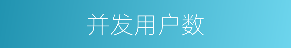 并发用户数的同义词