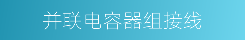 并联电容器组接线的同义词