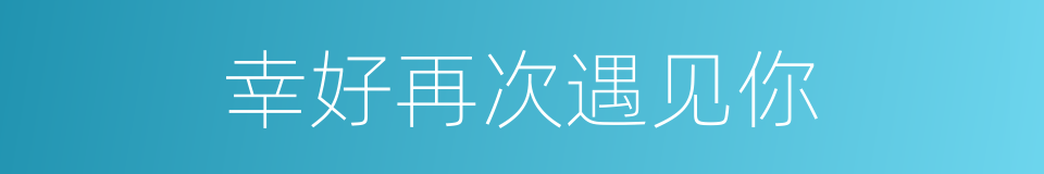 幸好再次遇见你的同义词