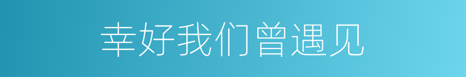 幸好我们曾遇见的同义词