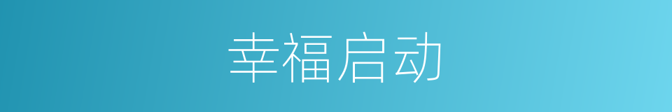 幸福启动的同义词