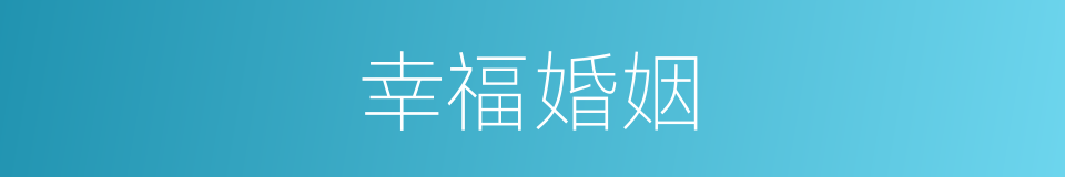幸福婚姻的同义词