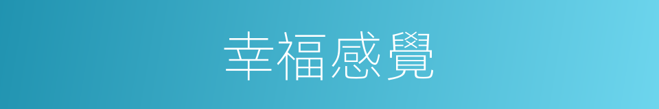 幸福感覺的同義詞