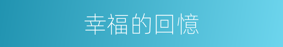 幸福的回憶的同義詞