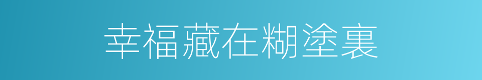 幸福藏在糊塗裏的同義詞