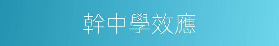 幹中學效應的同義詞