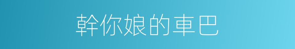 幹你娘的車巴的同義詞