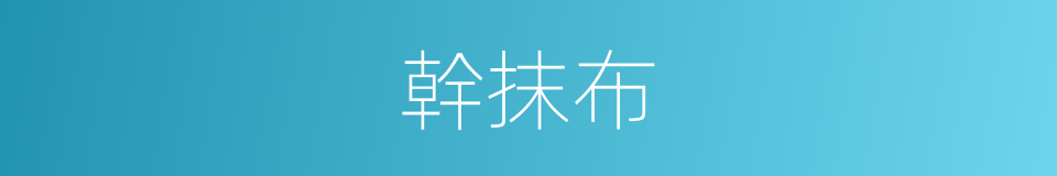 幹抹布的同義詞