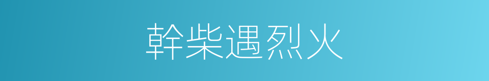 幹柴遇烈火的同義詞