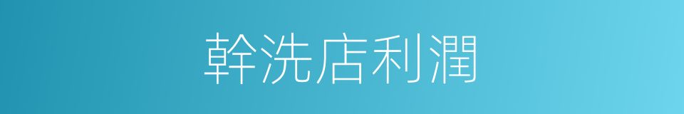 幹洗店利潤的同義詞
