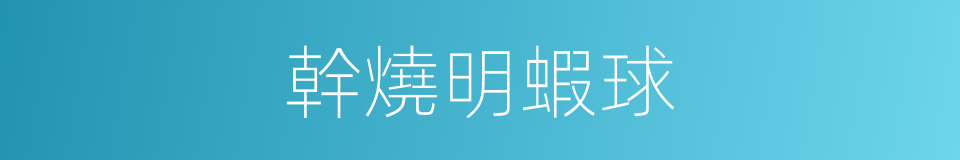 幹燒明蝦球的同義詞