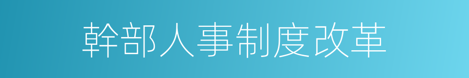 幹部人事制度改革的同義詞