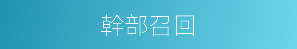 幹部召回的同義詞
