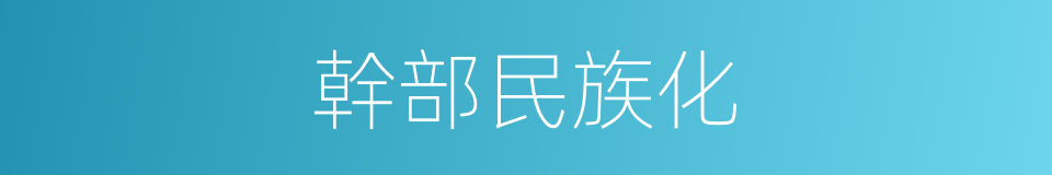 幹部民族化的同義詞