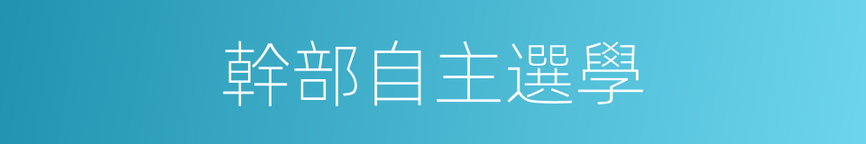 幹部自主選學的同義詞