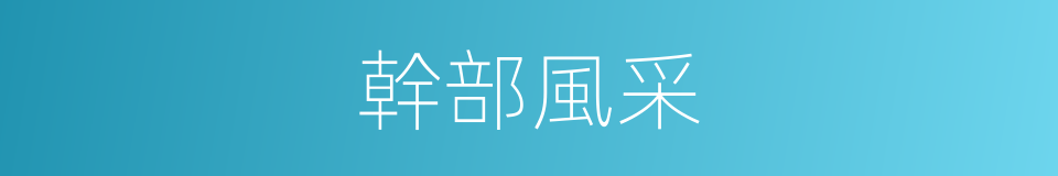 幹部風采的同義詞