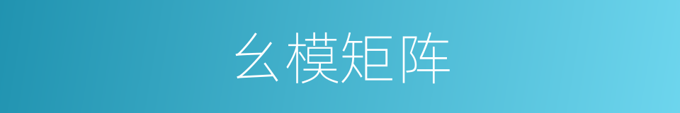 幺模矩阵的同义词