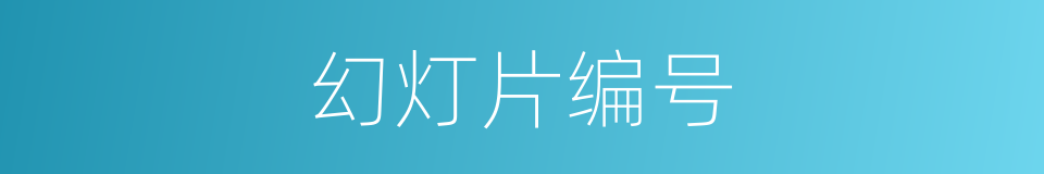 幻灯片编号的同义词