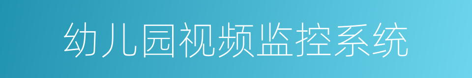 幼儿园视频监控系统的同义词