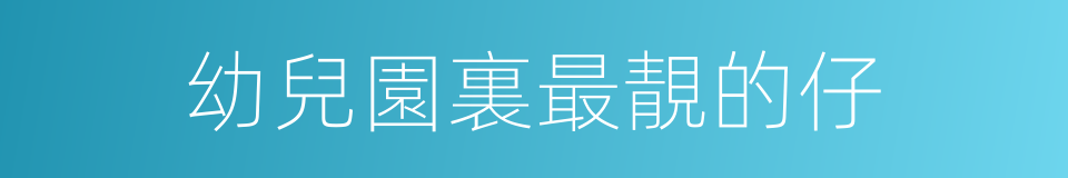 幼兒園裏最靚的仔的同義詞