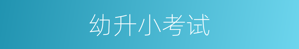 幼升小考试的同义词
