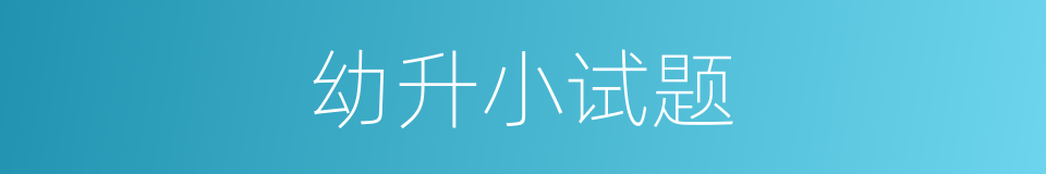 幼升小试题的同义词