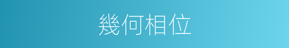 幾何相位的同義詞
