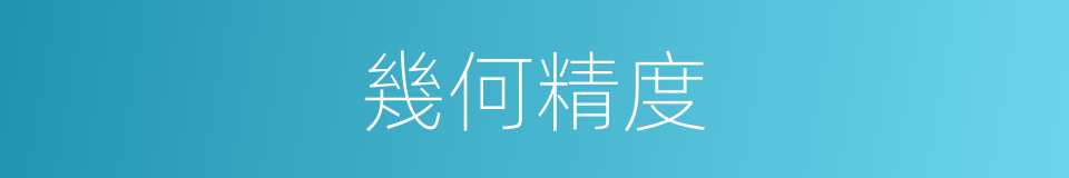 幾何精度的意思