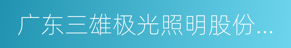 广东三雄极光照明股份有限公司的同义词