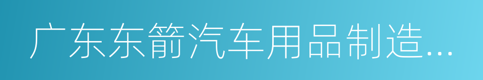 广东东箭汽车用品制造有限公司的同义词