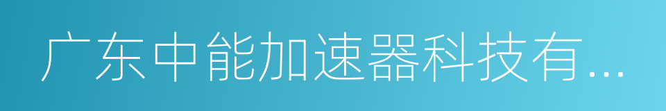 广东中能加速器科技有限公司的同义词