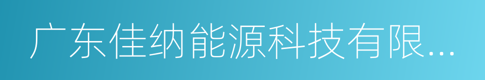 广东佳纳能源科技有限公司的同义词