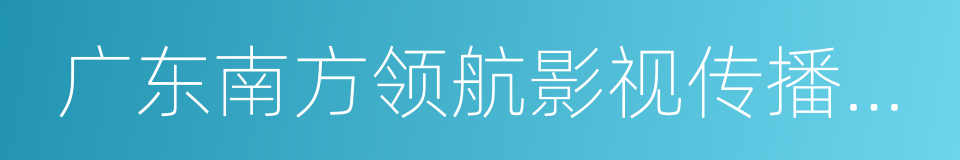 广东南方领航影视传播有限公司的同义词