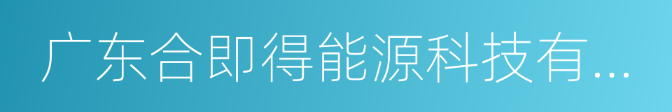 广东合即得能源科技有限公司的同义词